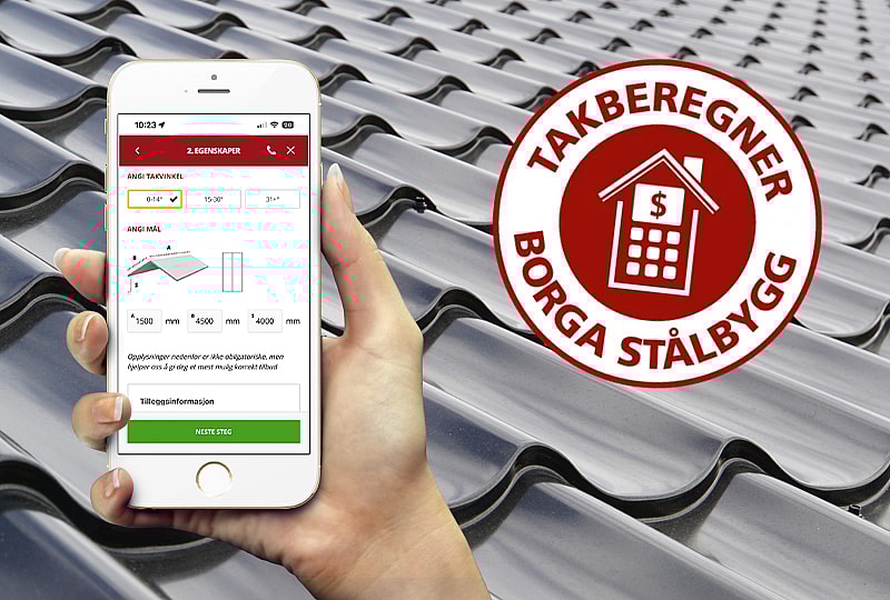 Takkalkulator - Komplett estimert pris på våre mest populære takplateprofiler | BORGA